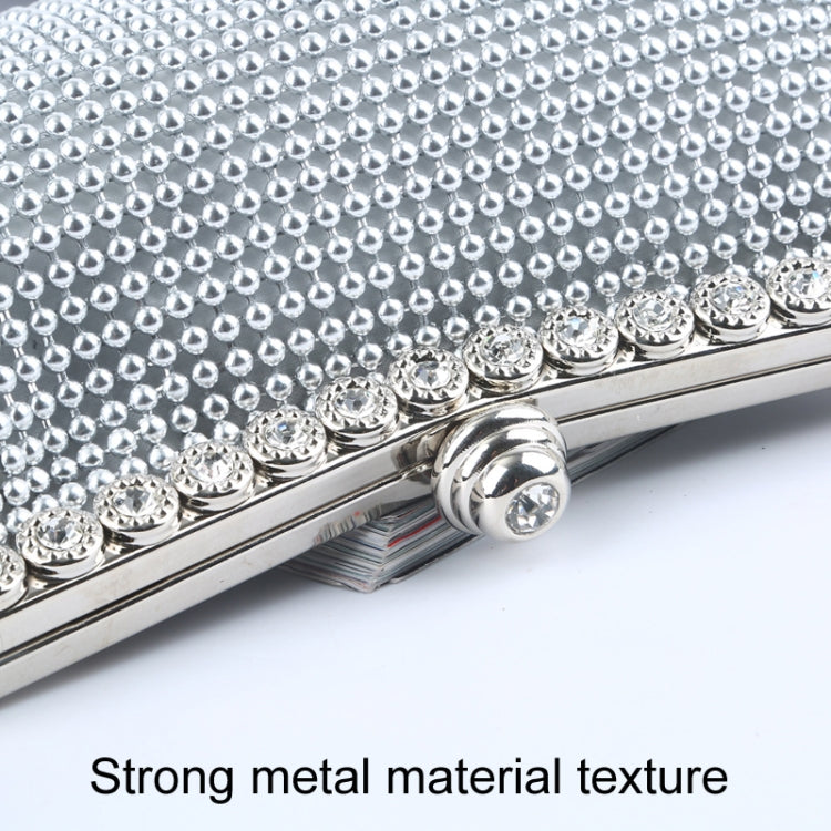 Aluminum Beads Rhinestone Evening Bag Ladies Banquet Evening Clutch Bag(Gold)