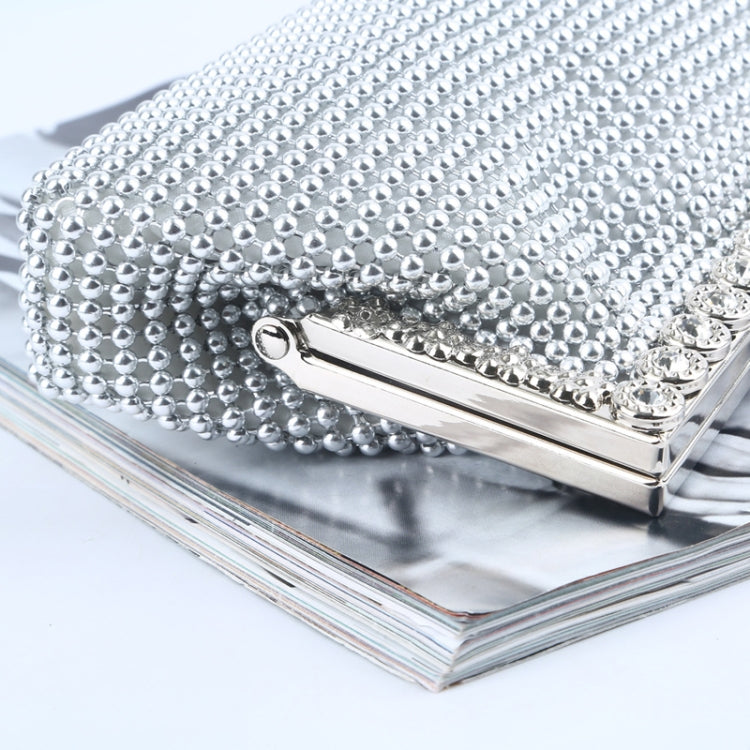 Aluminum Beads Rhinestone Evening Bag Ladies Banquet Evening Clutch Bag(Gold)