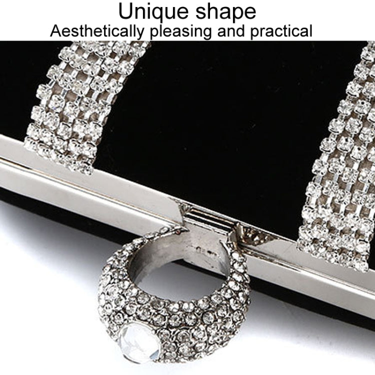 U-Shape Embellished Evening Bag Ladies Banquet Evening Clutch Bag(Red)