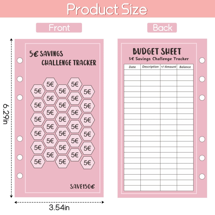 48 Sheets Euro Edition  Savings Challenge Trackers A6 Money Saving Budget Planner Cards