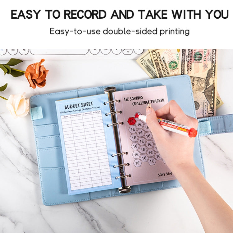 48 Sheets Euro Edition  Savings Challenge Trackers A6 Money Saving Budget Planner Cards