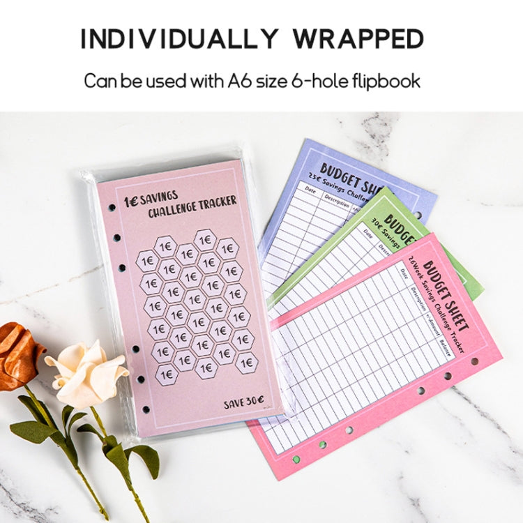 48 Sheets Euro Edition  Savings Challenge Trackers A6 Money Saving Budget Planner Cards