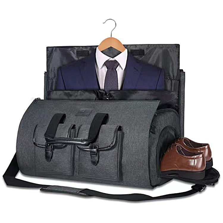 Large Capacity Suit Storage Bag Travel Portable Folding Bag Multifunctional Fitness Bag(Black)