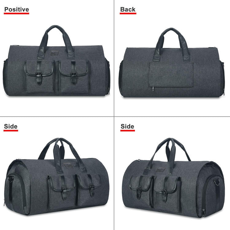 Large Capacity Suit Storage Bag Travel Portable Folding Bag Multifunctional Fitness Bag(Grey)