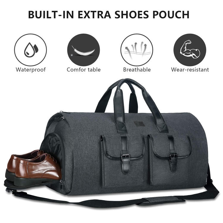 Large Capacity Suit Storage Bag Travel Portable Folding Bag Multifunctional Fitness Bag(Black)