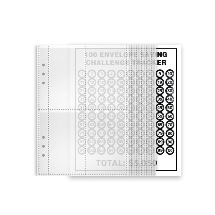 25sheets /Set A5 6 Holes Save Money Challenge Envelopes Replacement Inner Page, Spec: Set 4