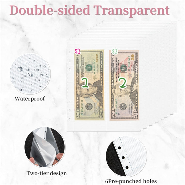 25sheets /Set A5 6 Holes Save Money Challenge Envelopes Replacement Inner Page, Spec: Set 1