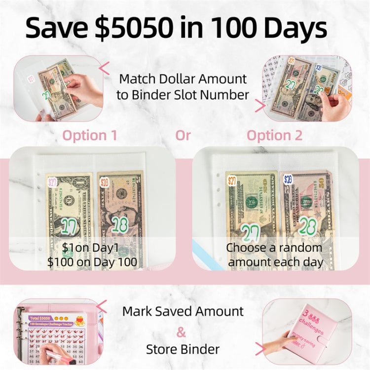 25sheets /Set A5 6 Holes Save Money Challenge Envelopes Replacement Inner Page, Spec: Set 2