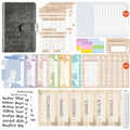 A6 German Loose Leaf Cash Budget Notebook Crocodile Pattern Macaron PU Leather Budget Planner(Gray)