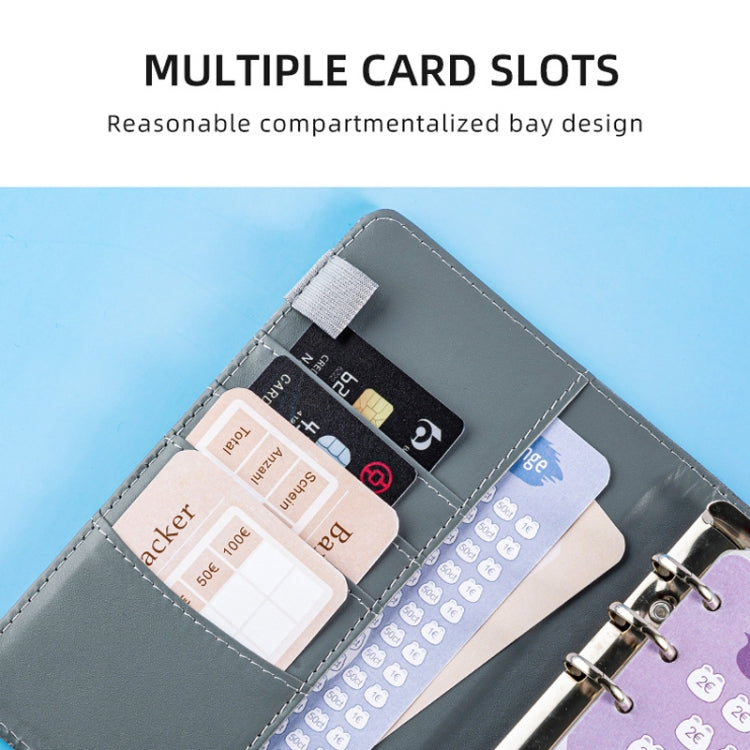 A6 German Loose Leaf Cash Budget Notebook Crocodile Pattern Macaron PU Leather Budget Planner(White)