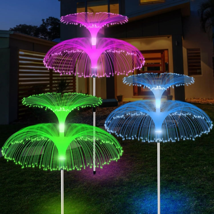 Solar Fiber Optic Light Double Layer Jellyfish Light LED Outdoor Garden Decoration Atmosphere Lamp, Style: Basic Model