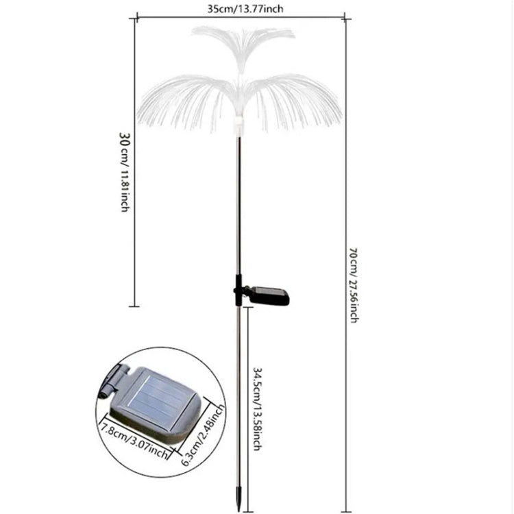 Solar Fiber Optic Light Double Layer Jellyfish Light LED Outdoor Garden Decoration Atmosphere Lamp, Style: Basic Model