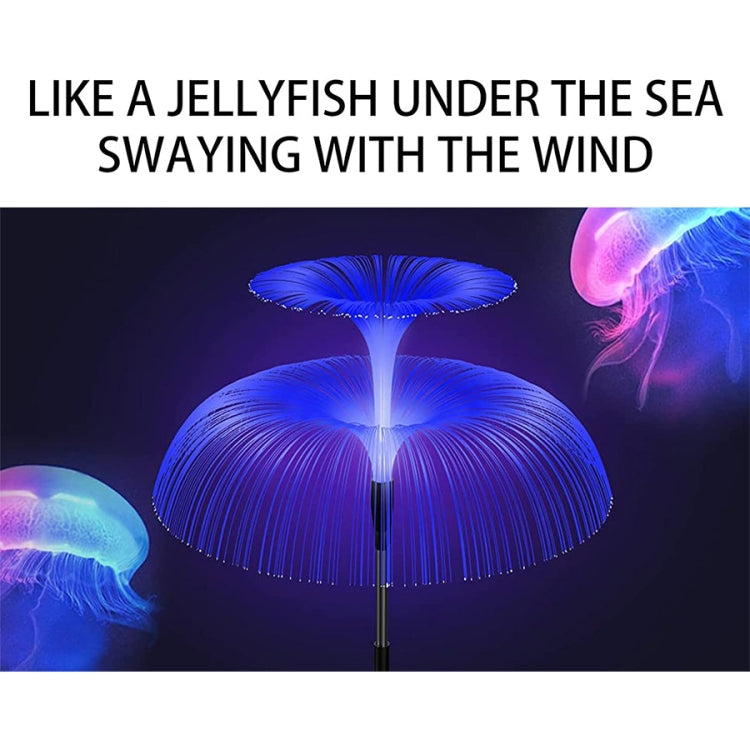 Solar Fiber Optic Light Double Layer Jellyfish Light LED Outdoor Garden Decoration Atmosphere Lamp, Style: Basic Model