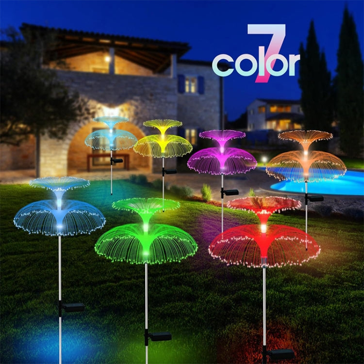 Solar Fiber Optic Light Double Layer Jellyfish Light LED Outdoor Garden Decoration Atmosphere Lamp, Style: Basic Model