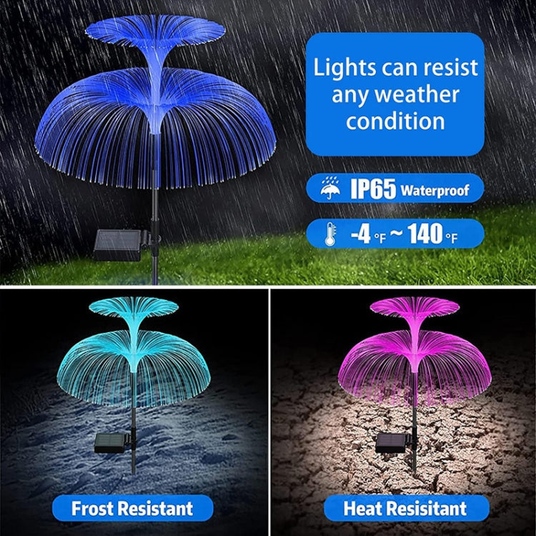 Solar Fiber Optic Light Double Layer Jellyfish Light LED Outdoor Garden Decoration Atmosphere Lamp, Style: Basic Model