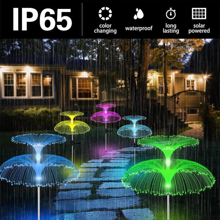 Solar Fiber Optic Light Double Layer Jellyfish Light LED Outdoor Garden Decoration Atmosphere Lamp, Style: Basic Model