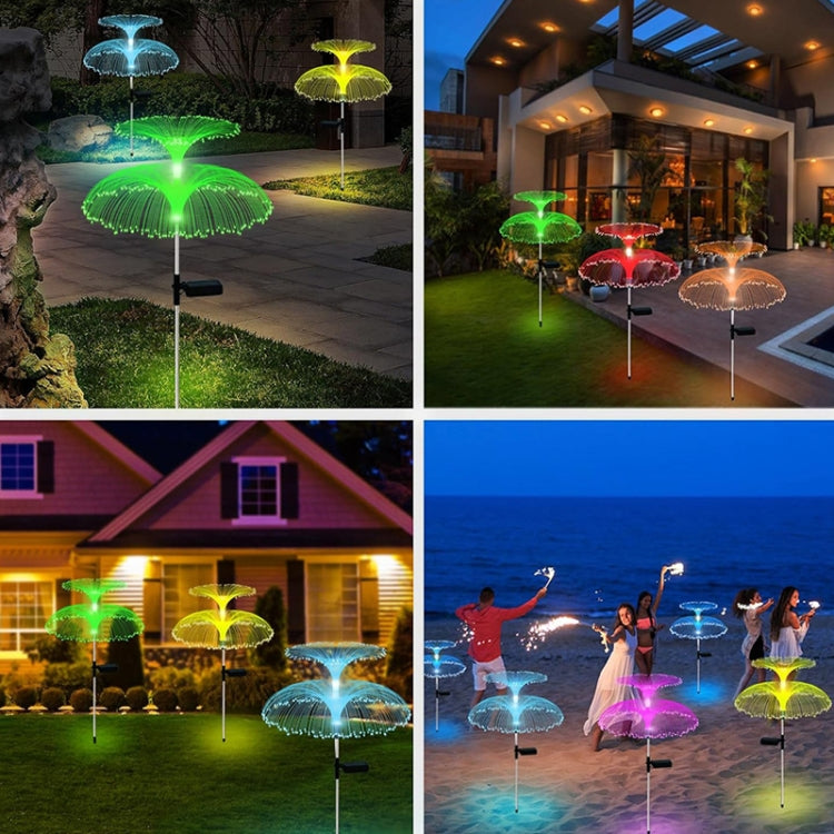 Solar Fiber Optic Light Double Layer Jellyfish Light LED Outdoor Garden Decoration Atmosphere Lamp, Style: Basic Model
