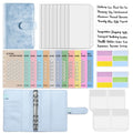 A6 Crocodile Pattern Money Saving Challenge Budget Notebook PU Leather Envelope Binder Budget(Blue)