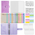 A6 Crocodile Pattern Money Saving Challenge Budget Notebook PU Leather Envelope Binder Budget(Purple)