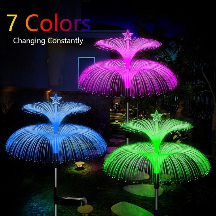 Solar Optical Fiber Jellyfish Lights Outdoor LED Waterproof Garden Decoration Ambiance Light, Style: Stars (Transparent Tube)