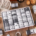 60rolls /Set 1.5cm x 2m Washi Tape Set For Scrapbooking Supplies Art Craft Tape(Black and White Password)