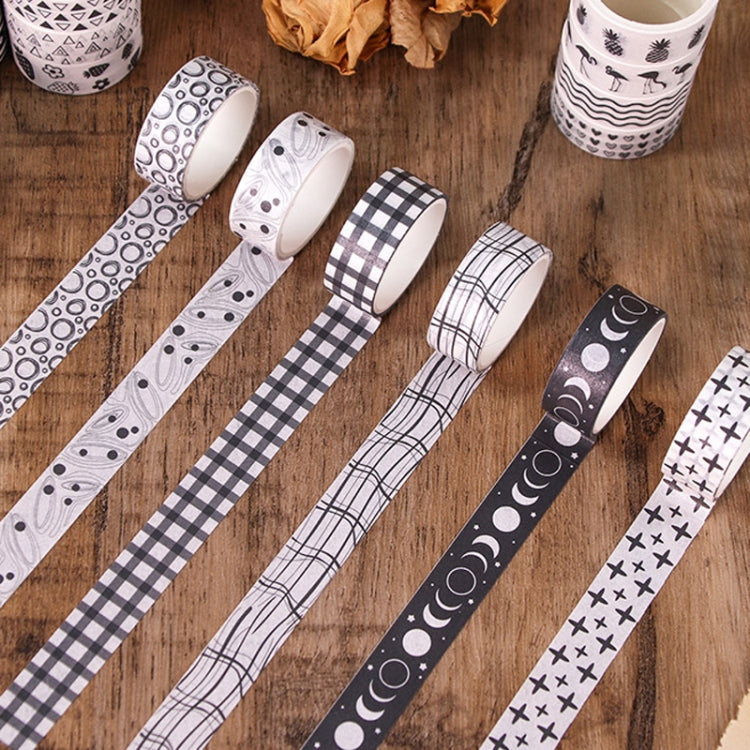 60rolls /Set 1.5cm x 2m Washi Tape Set For Scrapbooking Supplies Art Craft Tape(Black and White Password)