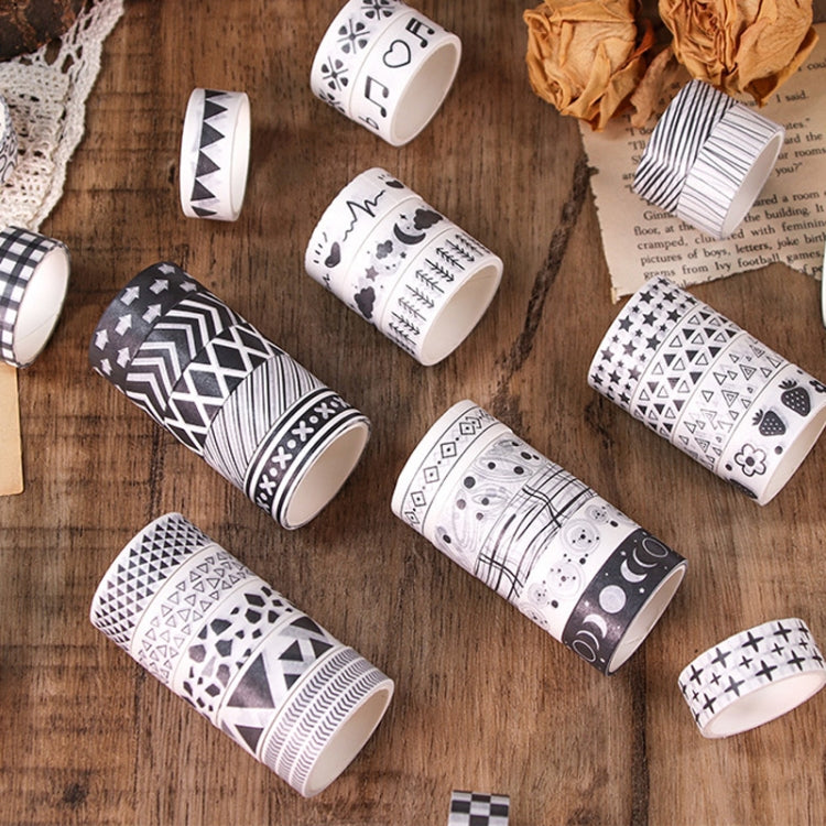 60rolls /Set 1.5cm x 2m Washi Tape Set For Scrapbooking Supplies Art Craft Tape(Black and White Password)