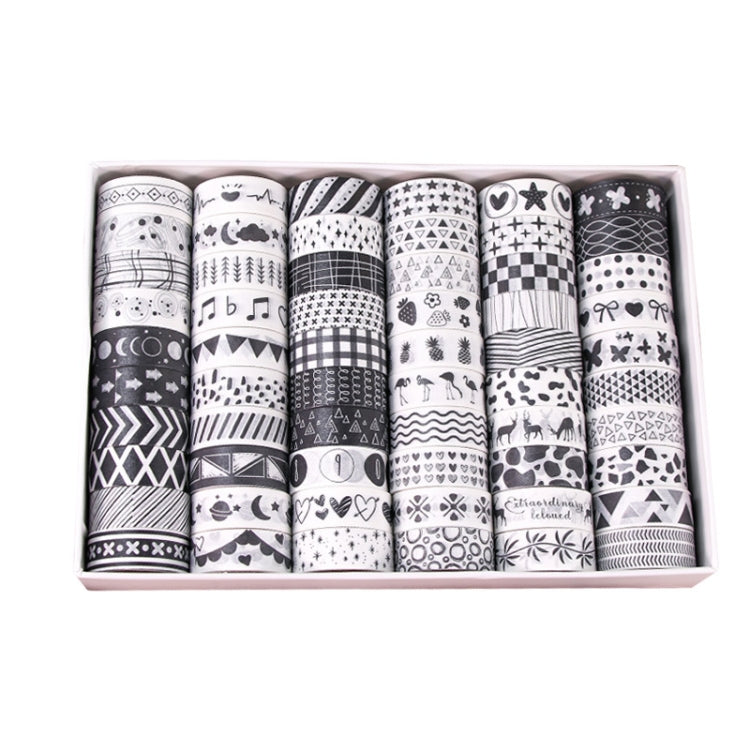 60rolls /Set 1.5cm x 2m Washi Tape Set For Scrapbooking Supplies Art Craft Tape(Black and White Password)