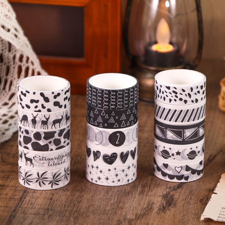 60rolls /Set 1.5cm x 2m Washi Tape Set For Scrapbooking Supplies Art Craft Tape(Black and White Password)