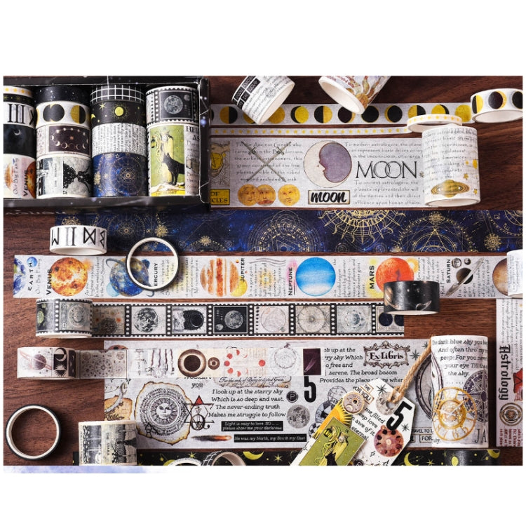 18rolls /Box  Nostalgic Memory Washi Tape Set Retro Style DIY Scrapbook Stickers, Style: Cosmic Nebula
