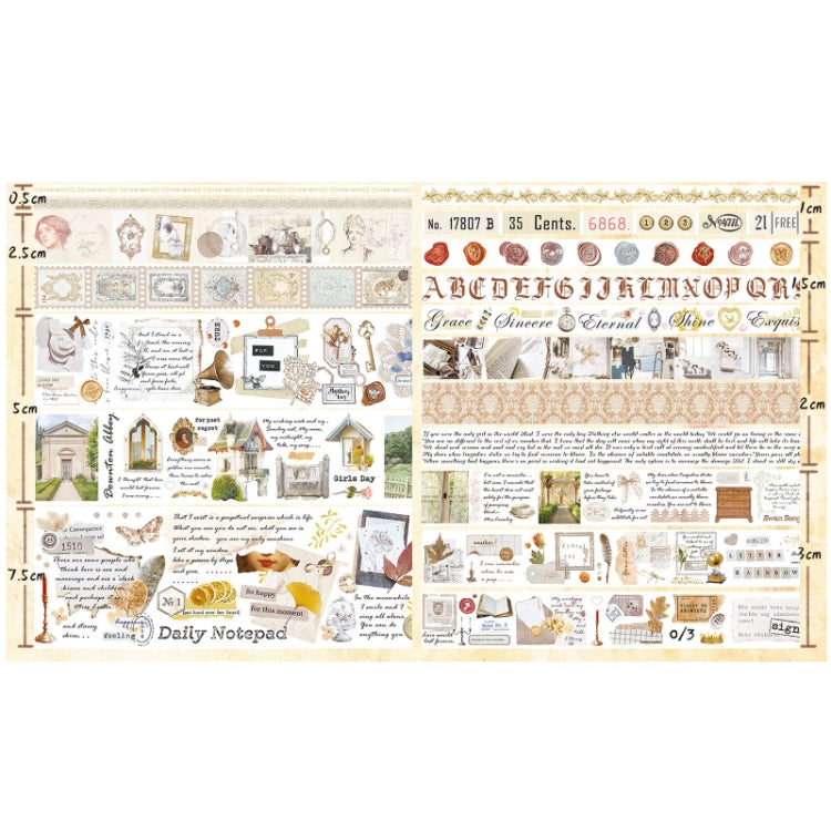 18rolls /Box  Nostalgic Memory Washi Tape Set Retro Style DIY Scrapbook Stickers, Style: Cosmic Nebula