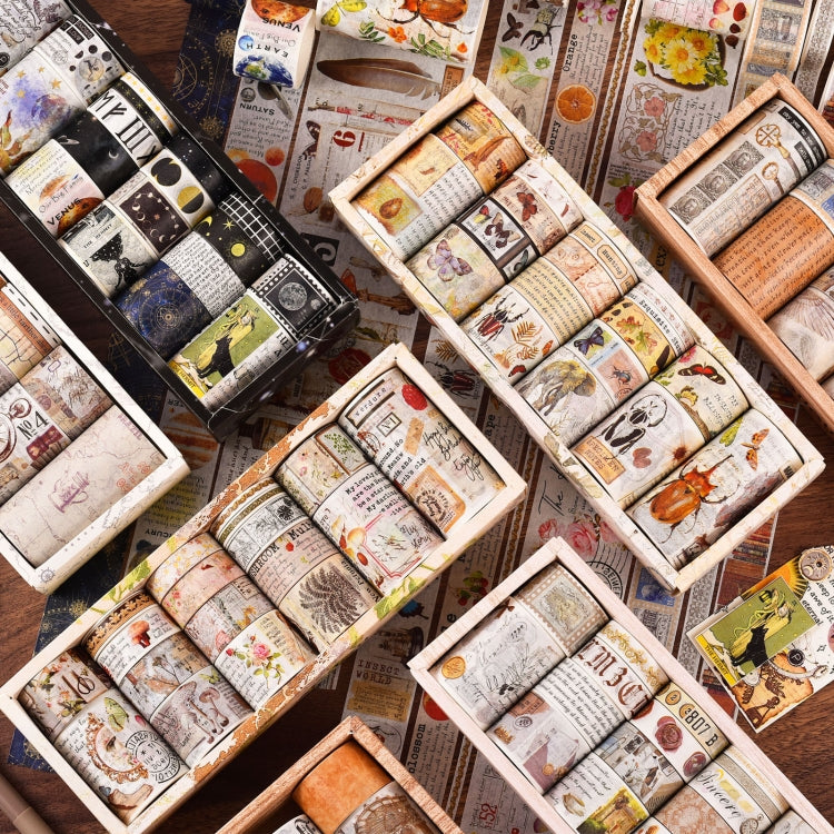 18rolls /Box  Nostalgic Memory Washi Tape Set Retro Style DIY Scrapbook Stickers, Style: World Travele
