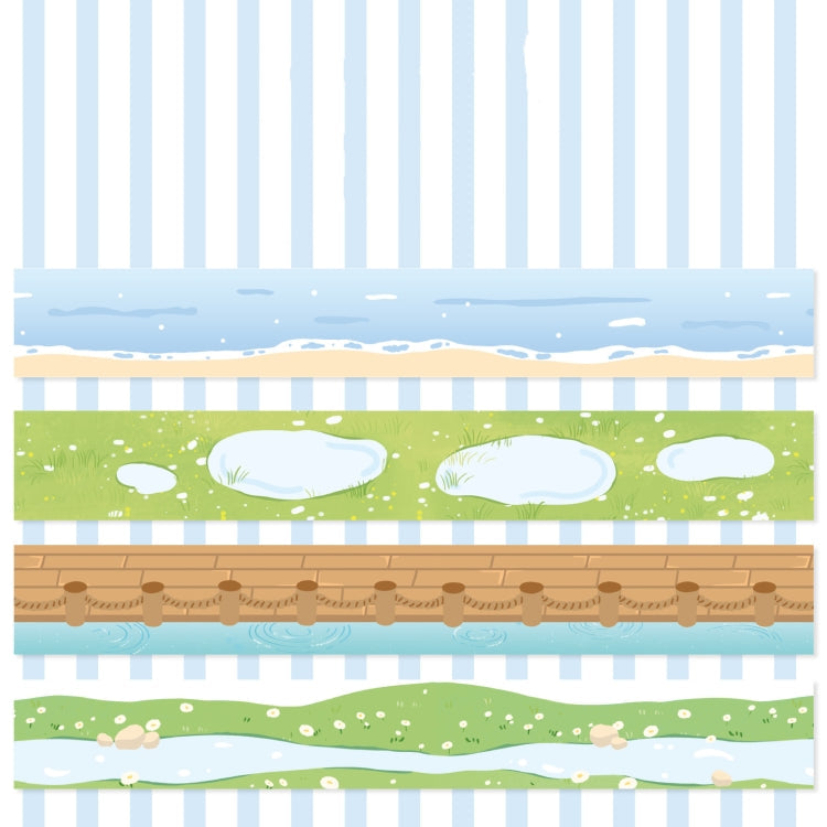 4rolls /Box 2.5cm x 2m Slow Life Washi Tape for Scrapbooking and Journal Decoration, Style: Secret Lake