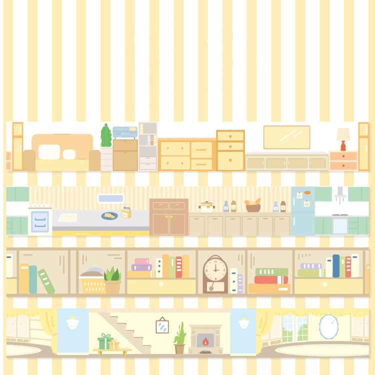 4rolls /Box 2.5cm x 2m Slow Life Washi Tape for Scrapbooking and Journal Decoration, Style: Household Life