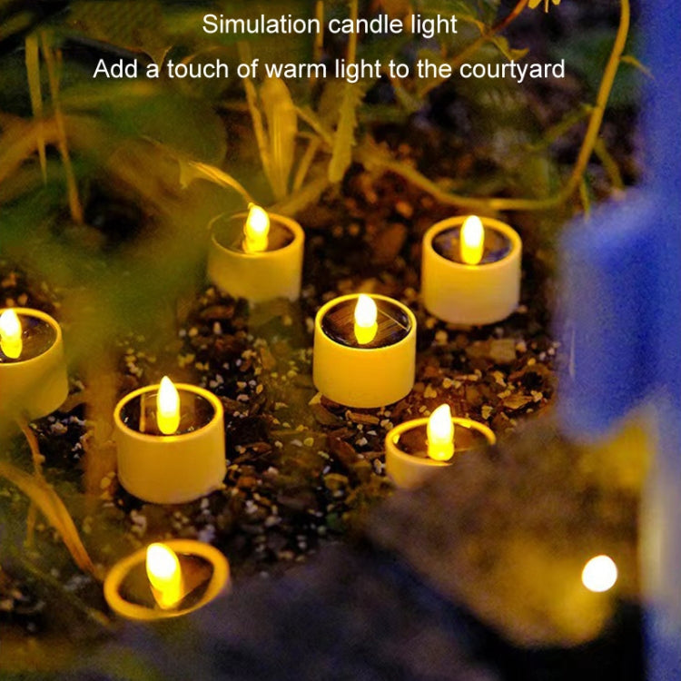 Solar Candle Lights Outdoor Waterproof Yard Light Garden Decoration Ambiance Lamp(Warm White)