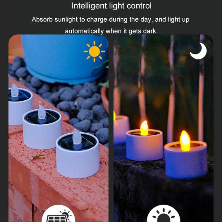 Solar Candle Lights Outdoor Waterproof Yard Light Garden Decoration Ambiance Lamp(Warm White)