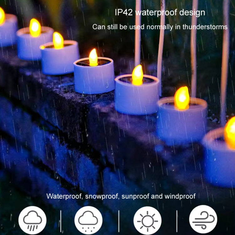 Solar Candle Lights Outdoor Waterproof Yard Light Garden Decoration Ambiance Lamp(Yellow Flash)