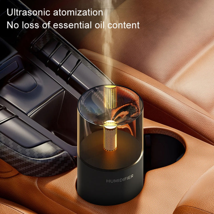 Candle Flame Aromatherapy Diffuser Automatic Scent Sprayer Mini Ambiance Candle Light Humidifier(129 White)