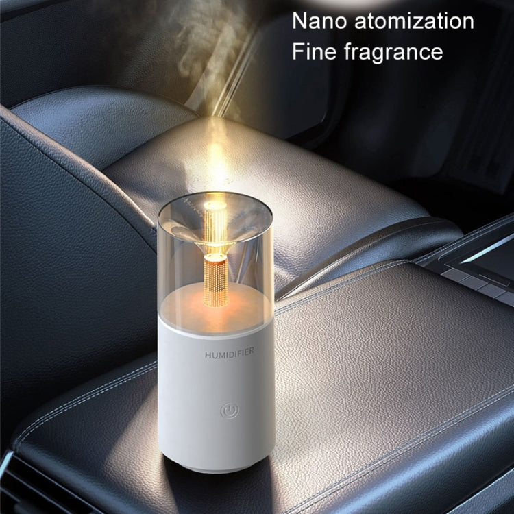 Candle Flame Aromatherapy Diffuser Automatic Scent Sprayer Mini Ambiance Candle Light Humidifier(129 Black)