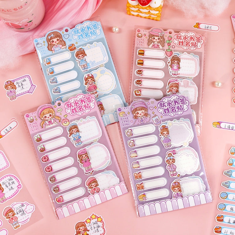 4sheets /Pack Waterproof Name Labels for Kids - Tear-Resistant, Self-Adhesive, Handwritten Stickers(Qiao Qiao)