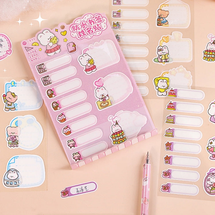 4sheets /Pack Waterproof Name Labels for Kids - Tear-Resistant, Self-Adhesive, Handwritten Stickers(Qiao Qiao)
