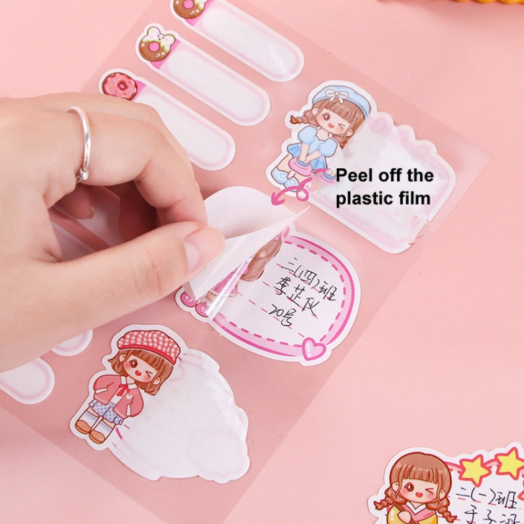 4sheets /Pack Waterproof Name Labels for Kids - Tear-Resistant, Self-Adhesive, Handwritten Stickers(Qiao Qiao)