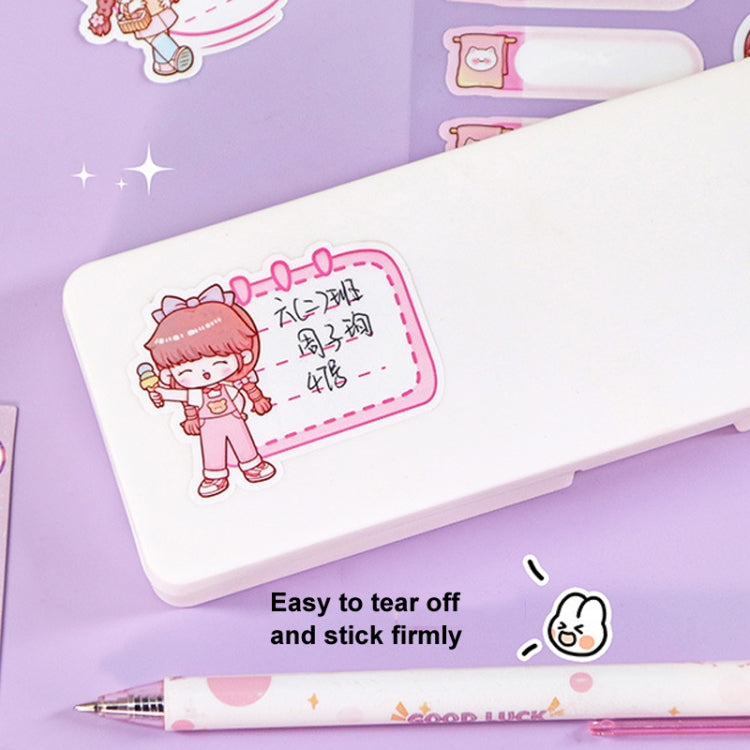 4sheets /Pack Waterproof Name Labels for Kids - Tear-Resistant, Self-Adhesive, Handwritten Stickers(Cheese Family)