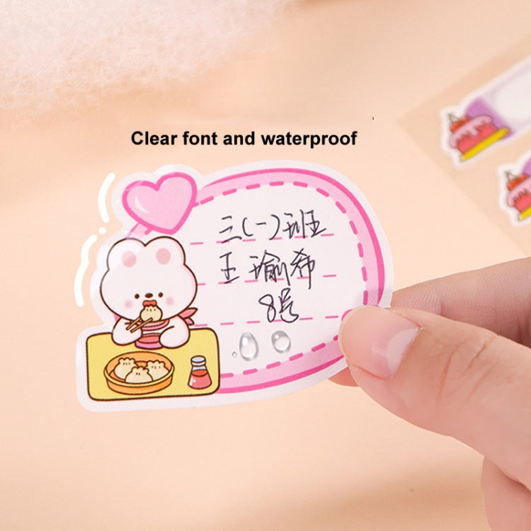 4sheets /Pack Waterproof Name Labels for Kids - Tear-Resistant, Self-Adhesive, Handwritten Stickers(Qiao Qiao)