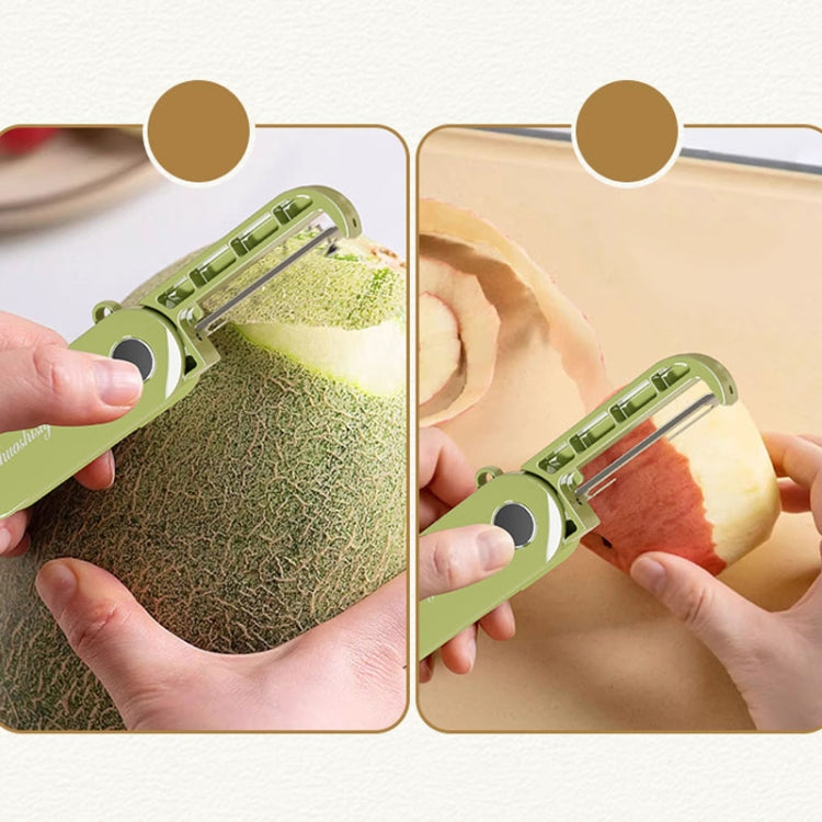 Folding Storage Kitchen Home Cutting Knife Outdoor Portable Stainless Steel Fruit Plane Peeling Device(Purple)