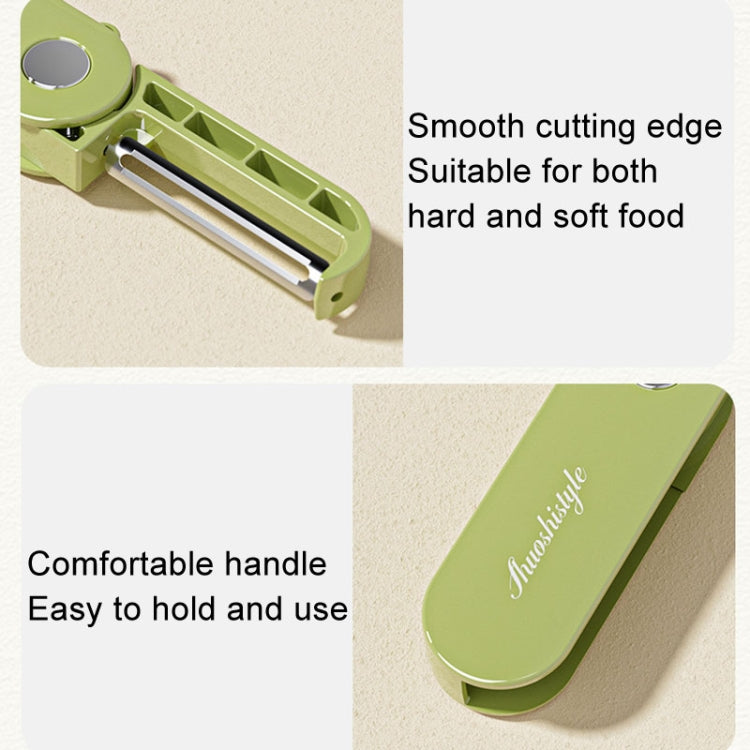 Folding Storage Kitchen Home Cutting Knife Outdoor Portable Stainless Steel Fruit Plane Peeling Device(Green)