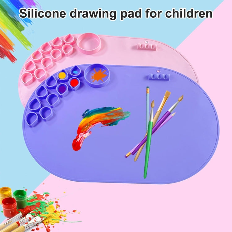 59 x 40cm  Oval Silicone Painting Pad Art Mat for Drawing Clay(Color)