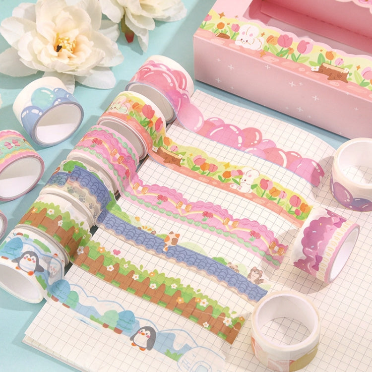 20rolls /Box Art Animals Flowers Washi Tape Set DIY Scrapbook Stickers, Style: Black and White Memory Series