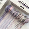 20rolls /Box 0.7cm x 3m Split Thin Washi Tape Set DIY Scrapbook Stickers(Purple)
