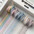 20rolls /Box 0.7cm x 3m Split Thin Washi Tape Set DIY Scrapbook Stickers(Kawai)